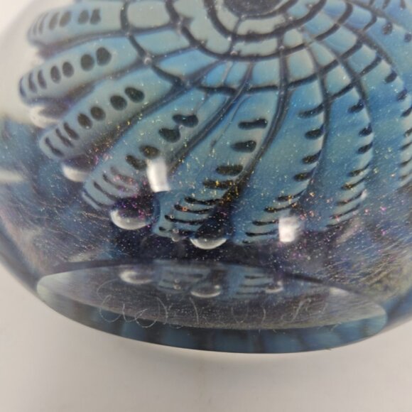 Vintage 1991 Robert Eickholt Studio Art Glass Paperweight DNA Anemone Signed 4" - Picture 4 of 4